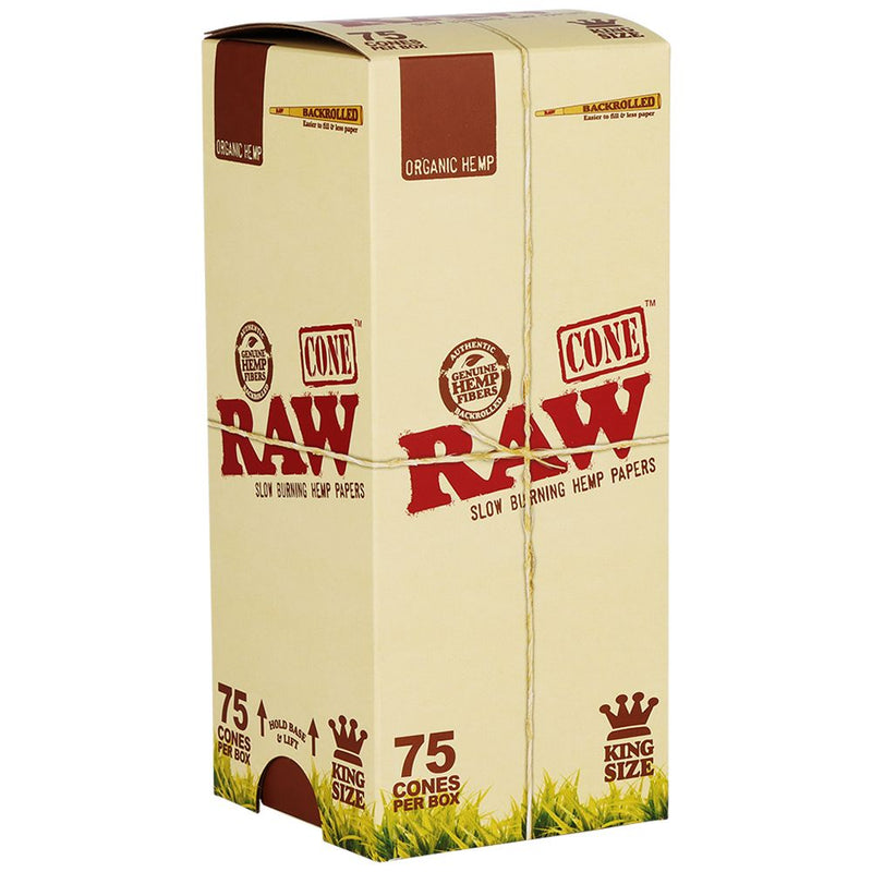 RAW Backrolled Organic Hemp Cones | King Size | 75ct