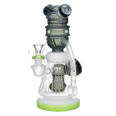 Robotic Bee Etched Glass Recycler Water Pipe - 9.5" / 14mm F / Colors Vary - Headshop.com