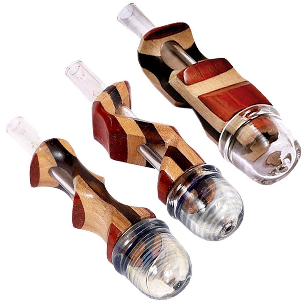 Mixed Wood 'n' Glass Hybrid Pipe | Styles Vary – Headshop.com