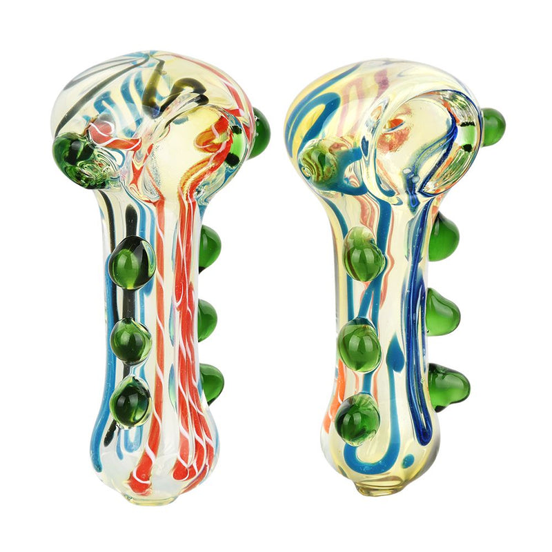 Conscious Flow Beaded Glass Spoon Pipe - 3" / Colors Vary - Headshop.com