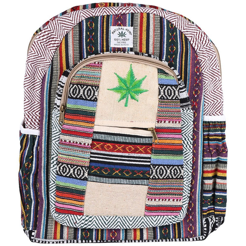 Threadheads Hemp Leaf Patched Backpack - 14"x17"