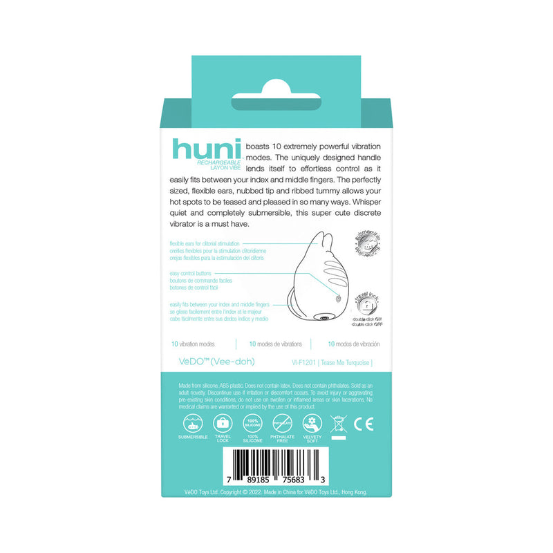 VeDO Huni Rechargeable Finger Vibe Tease Me Turquoise