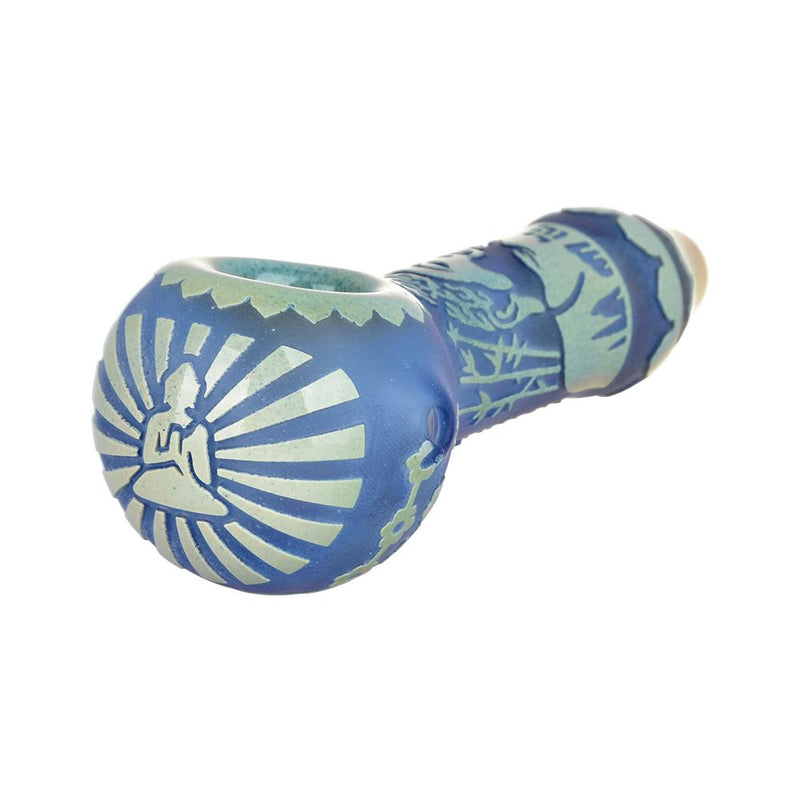 Milkyway Buddha Sandblasted Glass Spoon Pipe | 4.5" - Headshop.com