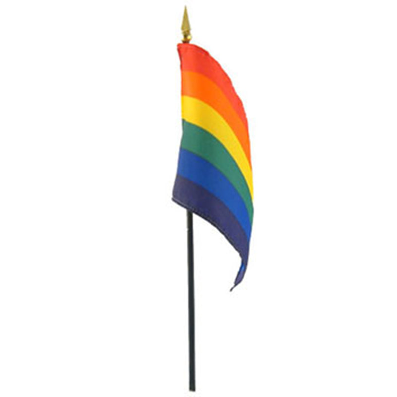 Gaysentials Rainbow Stick Flag 4in x 6in - Headshop.com