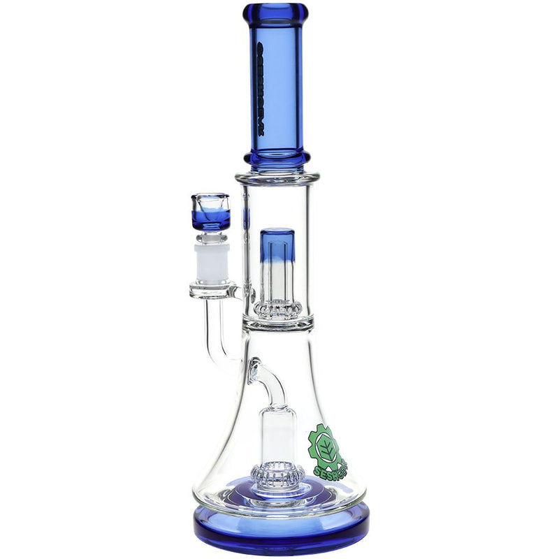 SeshGear Double Showerhead Perc Glass Water Pipe - 13" / 14mm F