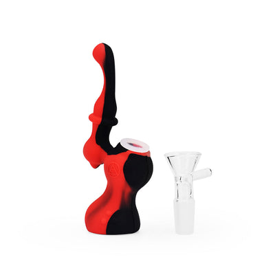 Ritual - 5'' Silicone Upright Bubbler - Black & Red - Headshop.com