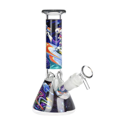 Space Monster Glass Beaker Water Pipe Smoking Set - 7.75" / 14mm F