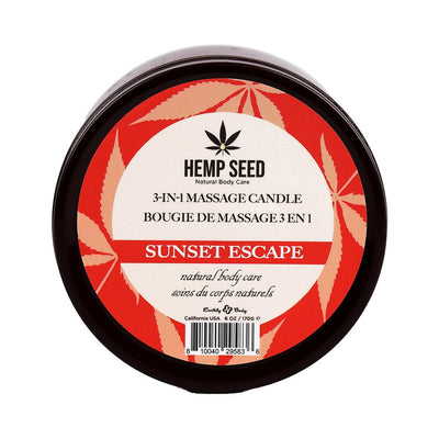 Earthly Body Hemp Seed 3-in-1 Massage Candle Sunset Escape 6 oz. - Headshop.com