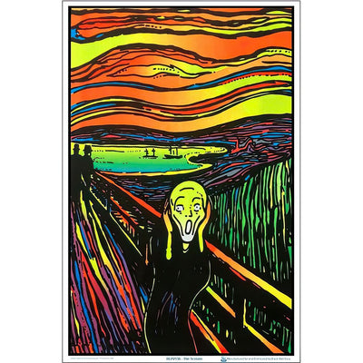 Psychedelic The Scream Flocked Black Light Poster - 23"x35"