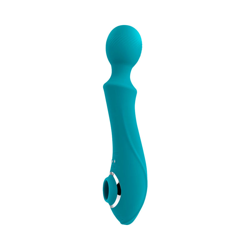 Evolved Wanderful Sucker Rechargeable Wand with Suction Silicone Teal