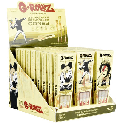 G-ROLLZ x Banksy's Graffiti Pre-Rolled Cones | 3pc | King Size | 24pk - Headshop.com