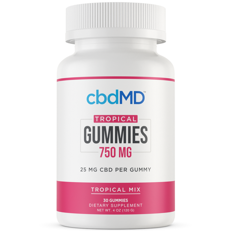 cbdMD Broad Spectrum CBD PM Sleep Gummies Raspberry - 750MG, 60ct - Headshop.com