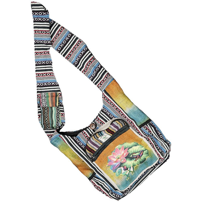 Threadheads Himalayan Hemp Lily Pad Patchwork Shoulder Bag - Headshop.com