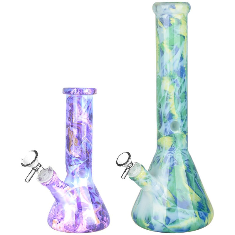 Marbled Glass Beaker Water Pipe | 14mm F | Colors Vary - Headshop.com