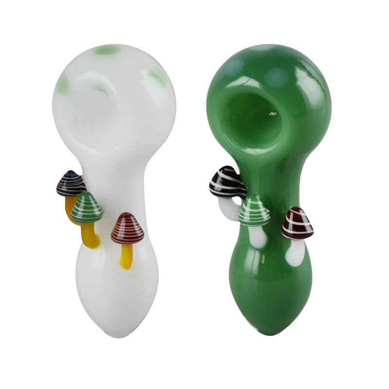 Mushroom Spoon Hand Pipe - 4" / Colors Vary - Headshop.com