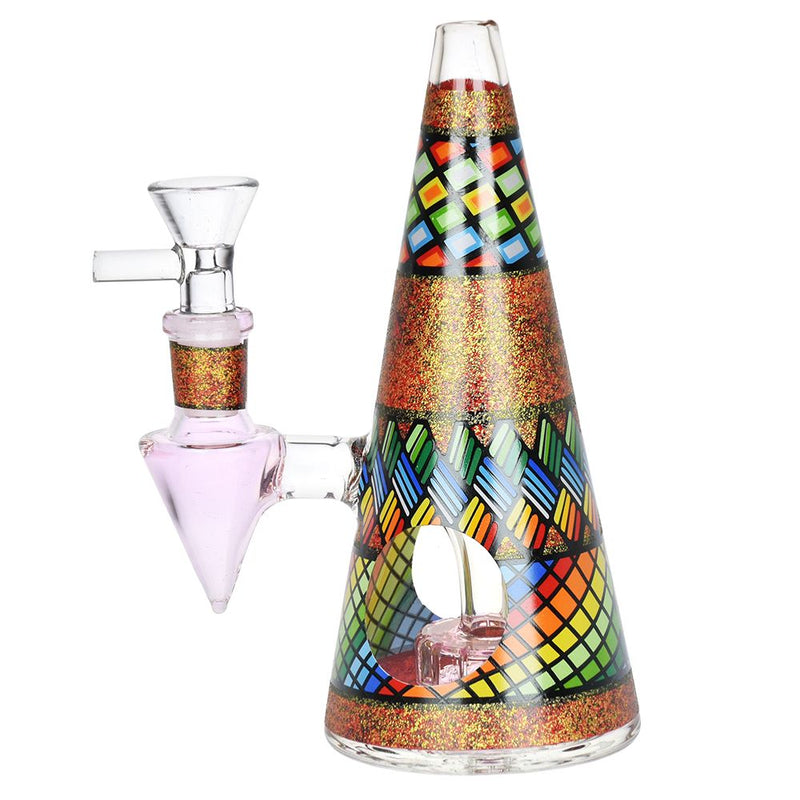 Conical Stained Glass Water Pipe - 6.25" / 14mm F