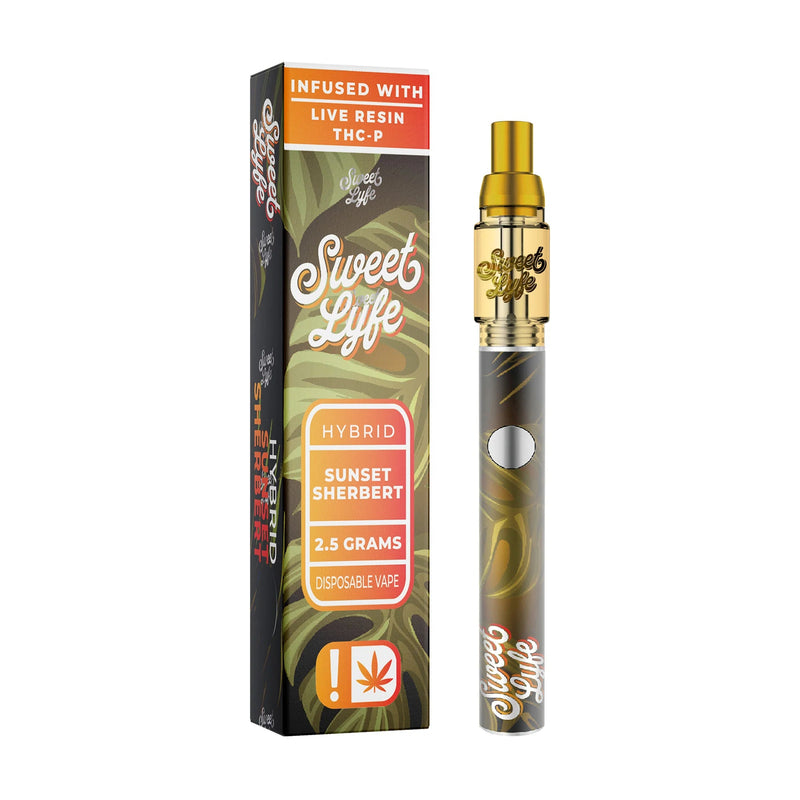 Sweet Lyfe Vape Pen 2.5ml w  Live Resin Delta + THCP - Sunset Sherbert - Indica - Headshop.com