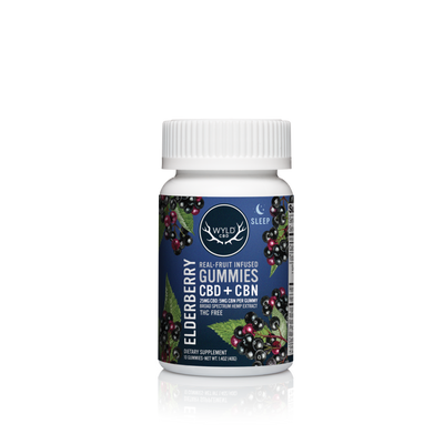 WYLD CBD Real Fruit Infused CBD + CBN Sleep Elderberry Gummies - Headshop.com