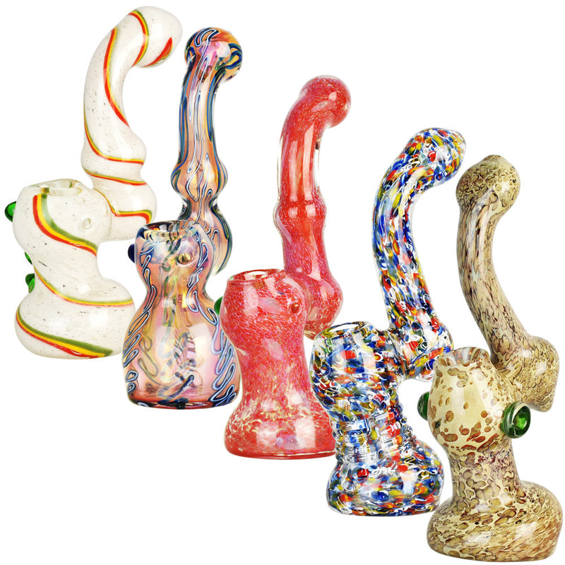 High End Art Glass Bubbler - 7" - 8" / Assorted - 6PC BUNDLE - Headshop.com