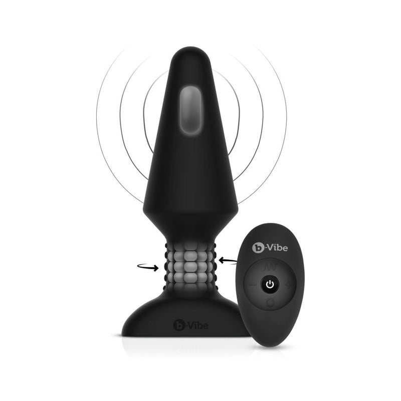 b-Vibe Rimming XL Rotating and Vibrating Remote Control Plug Black