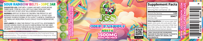 JGO CBD Sour Rainbow Belts, 1500 mg, 30 ct(THC FREE) - Headshop.com