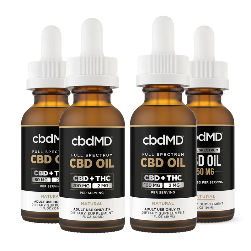 cbdMD Full Spectrum CBD Oil Tinctures - Natural - Headshop.com