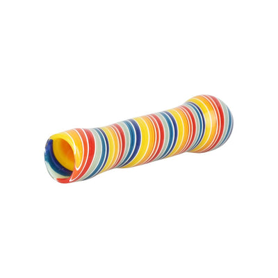 Rainbow Spirals Glass Chillum - 3.5" - Headshop.com