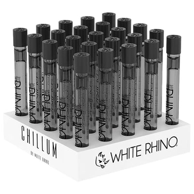 25CT DISPLAY - White Rhino Black Glass Chillum w/ Silicone Cap - 4" - Headshop.com