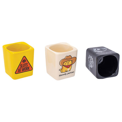 Fujima Square Ceramic Shot Glasses - 2oz / 6ct - Headshop.com