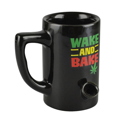 Ceramic Pipe Mug - 8oz / Rasta Wake & Bake