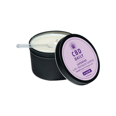 CBD Daily Massage Oil Candle - Lavender 6 oz. - Headshop.com