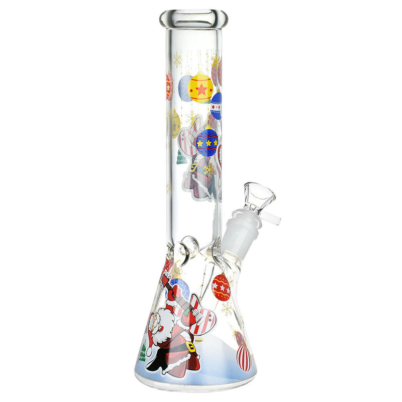 Christmas Themed Glass Water Pipe - 10" / 14mm F / Designs Vary - Headshop.com