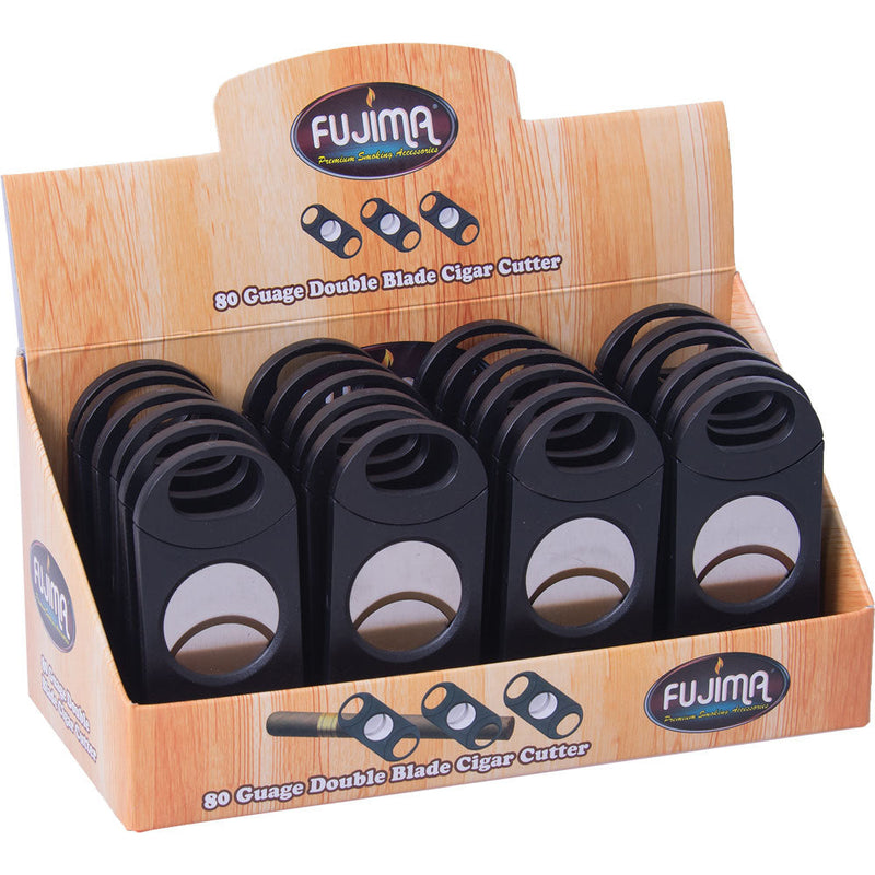 24PC DISP - Fujima 80 Gauge Double Blade Cigar Cutter - Headshop.com