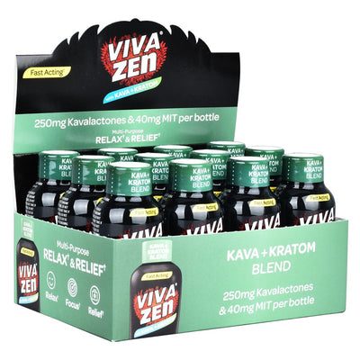 12CT DISPLAY - VIVAZEN MIT 40 + 250MG Kava Blend - 40mg / 250mg (kava) / 1.9oz - Headshop.com