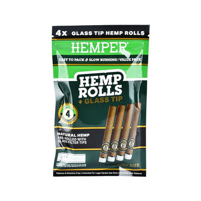 Hemper Hemp Rolls + Glass Tips | 12pk - Headshop.com