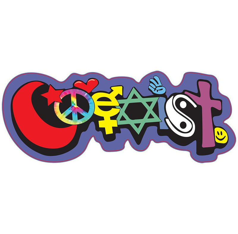 Coexist Hippes Style Sticker - 9" x 3.75"