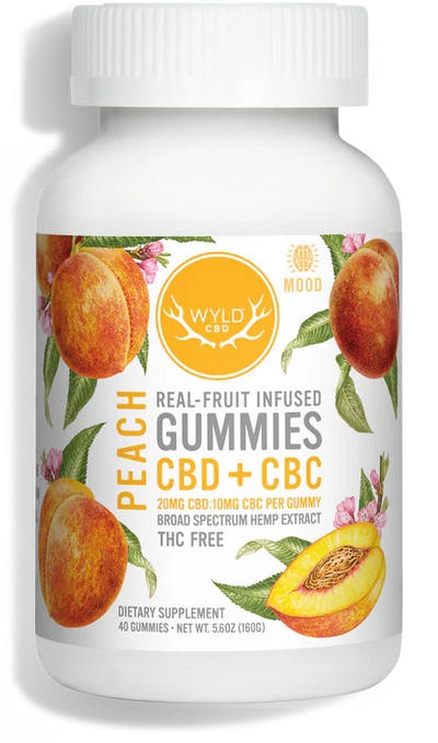 WYLD Real Fruit CBD + CBC Gummies Peach (60MG -1200MG) - Headshop.com