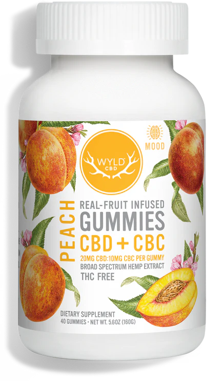 WYLD Real Fruit CBD + CBC Gummies Peach (60MG -1200MG) - Headshop.com