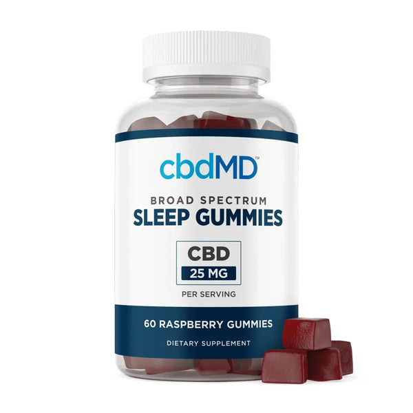 cbdMD Broad Spectrum CBD PM Sleep Gummies Raspberry - 750MG, 60ct