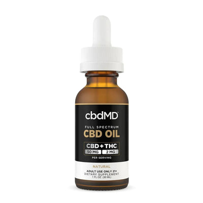 cbdMD Full Spectrum CBD Oil Tinctures - Natural - Headshop.com