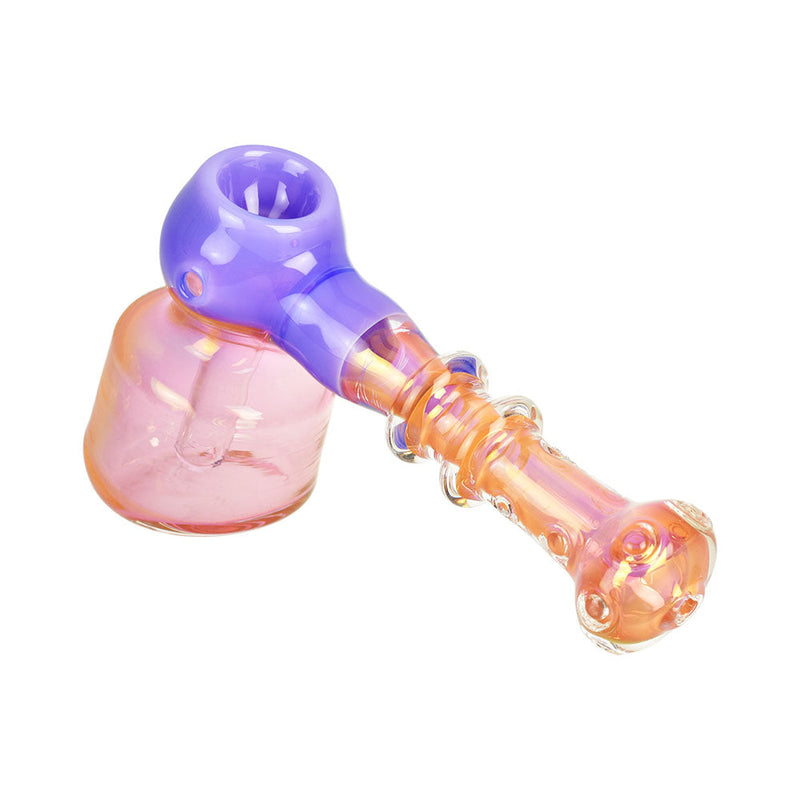 Glorious Gold Fume Bubbler Pipe w/ Color Accent - 6.5" - Headshop.com