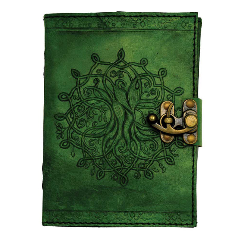 Green Tree of Life Mandala Leather Journal - Headshop.com