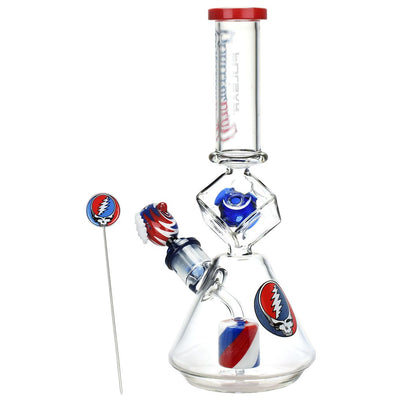 Grateful Dead x Pulsar Inception Cube Beaker Glass Water Pipe - 12.75" / 14mm F