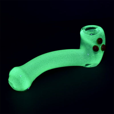 Shine From Within Glow In The Dark Glass Sherlock Pipe - 5.75" / Colors Vary - Headshop.com