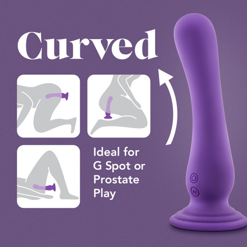 Impressions Ibiza Rechargeable Silicone 7.75 in. Vibrating Dildo with Suction Cup Plum