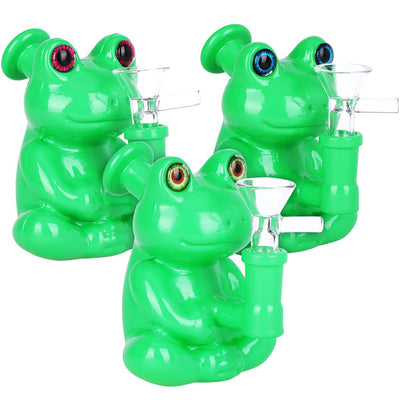 Froggy Glass Water Pipe - 4.25" / 14mm F / Colors Vary