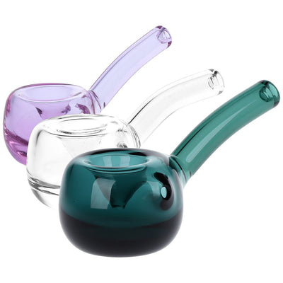 Elegant Bent Hammer Glass Hand Pipe - 4" / Colors Vary