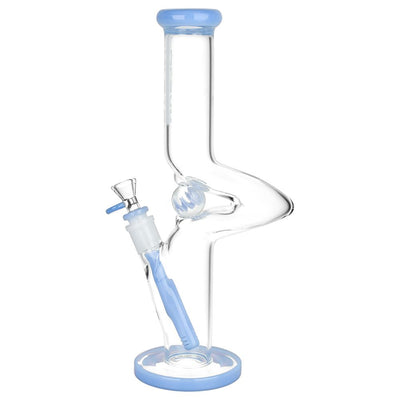 Pulsar Kinked Marble Straight Tube Glass Water Pipe - 12.75" / 14mm F