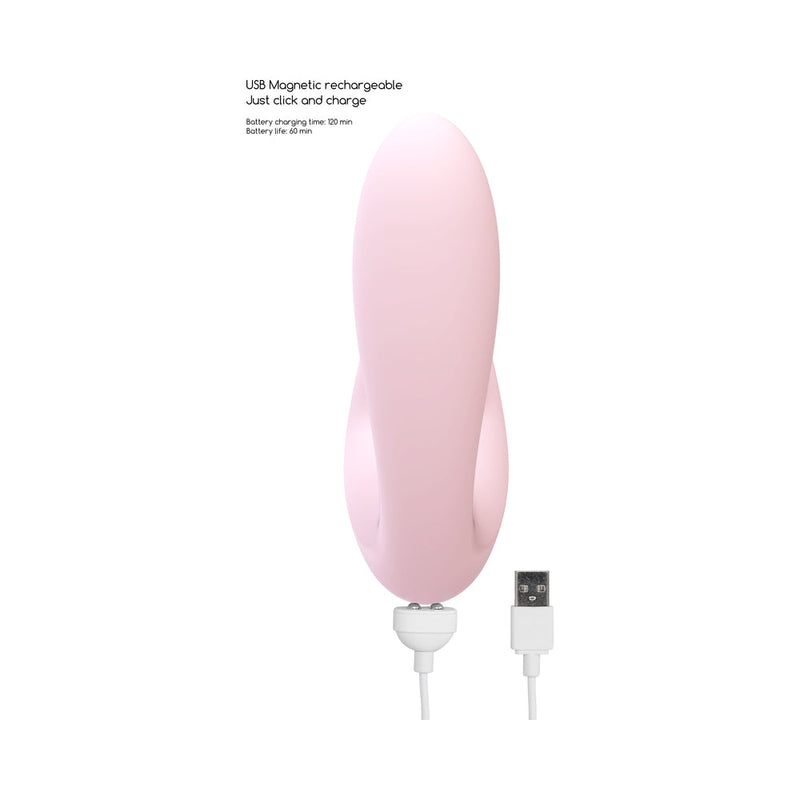 Shots Irresistible Desirable Rechargeable Silicone Soft Pressure Air Wave Dual Stimulator Pink