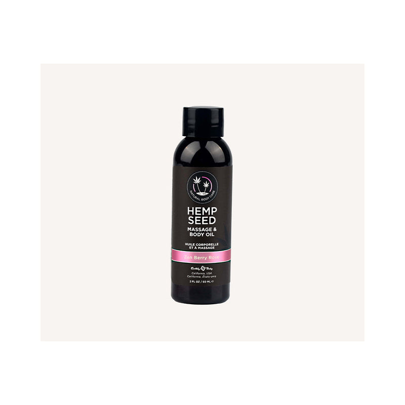 Earthly Body Hemp Seed Massage & Body Oil Zen Berry Rose